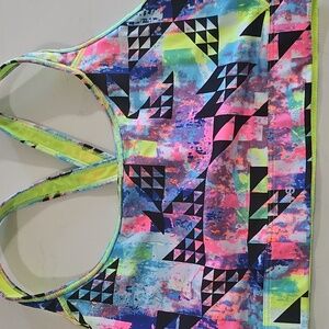Victoria's Secret Neon and Black Sports Bra Size Large